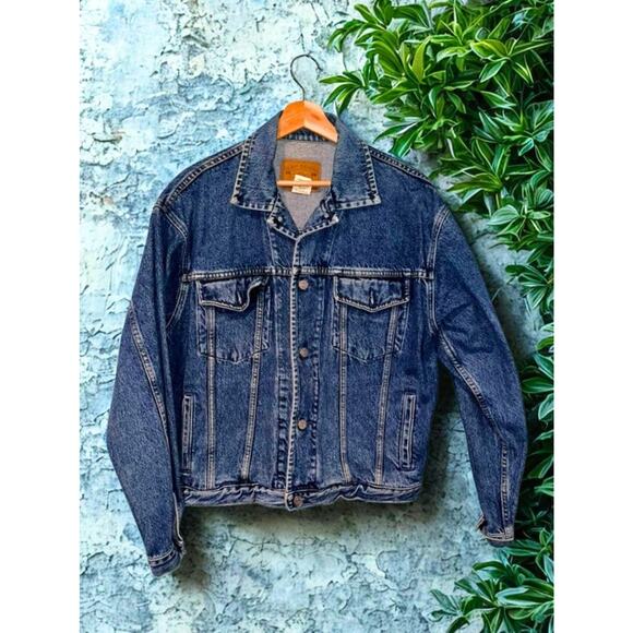 GAP Denim Jacket Vintage 90s Medium Blue Jean Trucker Style Made in Costa Rica - Picture 6 of 7